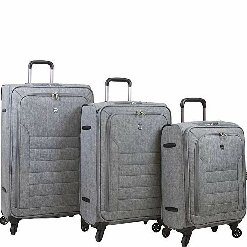 Dejuno Noir Lightweight 3-piece Spinner Luggage Set With Laptop Pocket-Grey, One Size 1 Dejuno Noir Lightweight 3-piece Spinner Luggage Set With Laptop Pocket-Grey, One Size