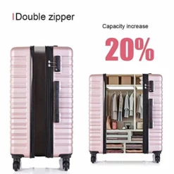 4 Piece Luggage Sets, Expandable Hardshell ABS Luggage Sets With TSA Lock Spinner Wheels Travel Suitcases Set (4 PCS, TSA Lock+Expandable, Rose Gold) -TRAVELPRO Sales 51t7ENfPFVL