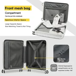 Melalenia Luggage Carry On Suitcase, PP Material Suitcase With Spinner Wheels,TSA Luggage Locks 22x14x9 Airline Approved (Nude Pink) 9 Melalenia Luggage Carry On Suitcase, PP Material Suitcase With Spinner Wheels,TSA Luggage Locks 22x14x9 Airline Approved (Nude Pink) -TRAVELPRO Sales 51tPeecHiFL