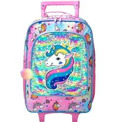 Kids Suitcase, Rolling Luggage With Wheels For Girls - Unicorn