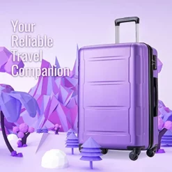 Merax Luggage Set Expandable 3 Piece Sets With TSA Lock, Lightweight Hardside Luggage With Spinner Wheels (Purple) -TRAVELPRO Sales 51vH F29TOL