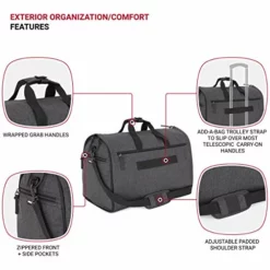 SwissGear Full-Sized Folding Garment Duffel Bag, Heather Grey, Hanging (23-Inch) -TRAVELPRO Sales 51vfkQUK0EL