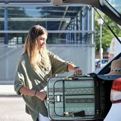 Steve Madden Designer Luggage Collection - 3 Piece Softside Expandable Lightweight Spinner Suitcase Set - Travel Set Includes 20 Inch Carry On, 24 Inch & 28-Inch Checked Suitcases (Print/Teal) -TRAVELPRO Sales 51vnGxde8jL