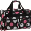 Rockland Duffel Bag, Multi/Pink Dot, 19-Inch