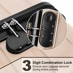 4 Pieces Travel Luggage Sets, Hardside Lightweight ABS Luggage Suitcase, 360° Spinner Wheels Travel Set Bag, Durable Trolley Suitcase 16" 20" 24" 28", 4 Pcs (Color Champagne Gold) -TRAVELPRO Sales 51wfC62vyoL