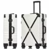Sondre X Luggage Rolling Wheels Old Fashion Trunk Suitcase PC ABS Spinner Hardshell Carry On With TSA Lock 20" 24" 26" 29"(White)