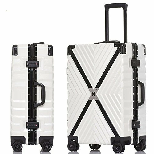Sondre X Luggage Rolling Wheels Old Fashion Trunk Suitcase PC ABS Spinner Hardshell Carry On With TSA Lock 20" 24" 26" 29"(White) 1 Sondre X Luggage Rolling Wheels Old Fashion Trunk Suitcase PC ABS Spinner Hardshell Carry On With TSA Lock 20" 24" 26" 29"(White)