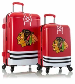 Heys America NHL Officially Licensed Wheeled Luggage (Chicago Blackhawks, 2PC Set (21/26-Inch))