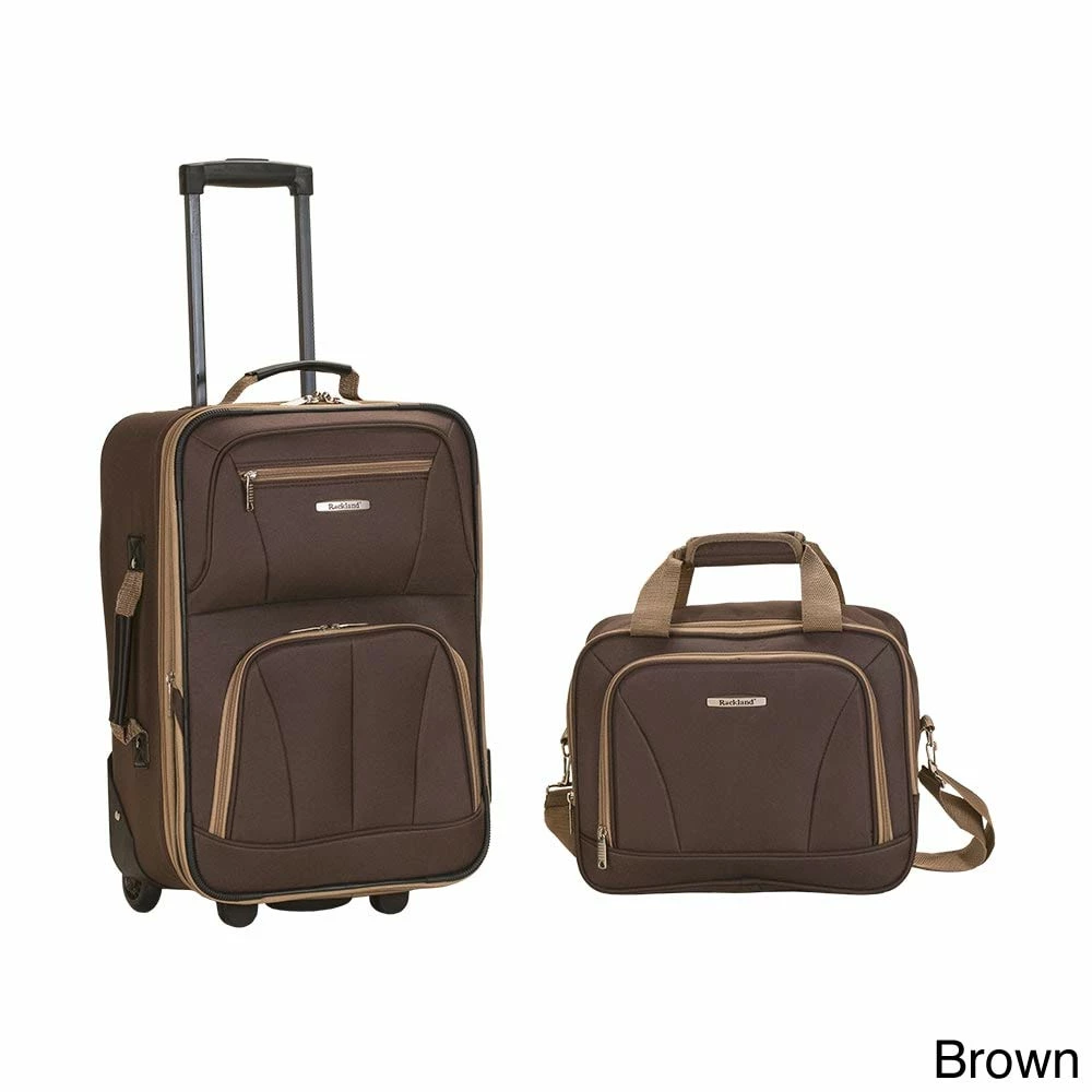 Rockland New Generation 2-Piece Lightweight Carry-On Softsided Luggage Set Charcoal 2 Rockland New Generation 2-Piece Lightweight Carry-On Softsided Luggage Set Charcoal - Image 2