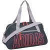 Adidas Graphic Duffel Bag, Legacy Blue Canvas/Signal Pink/Glory Grey, One Size