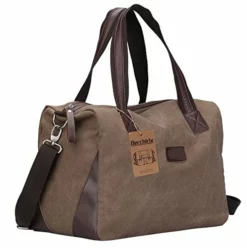 Berchirly Travel Canvas Handbag Tote Duffel Bag Carry On Bags Weekender Overnight Bag