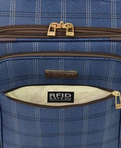 London Fog Brentwood II 4 Piece Set (with Under The Seat Bag), Blue Window Pane -TRAVELPRO Sales 612DNBWF52L
