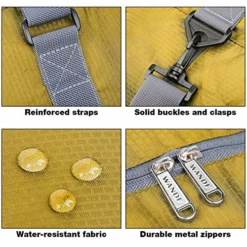 Wandf Foldable Travel Duffel Bag Luggage Sports Gym Water Resistant Nylon (Yellow) -TRAVELPRO Sales 618vD4apxDL