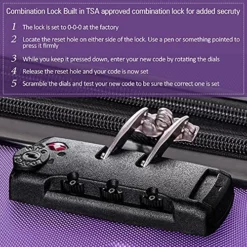 Expandable 3 Piece Luggage Sets Hardside Durable Suitcase With Spinner Wheels TSA Lock, 3 Pcs Carry On Case Travel Home Outdoor School Lightweight Trolley Case ( 20" 24" 28" Purple) -TRAVELPRO Sales 61Sh iXNL5S