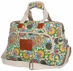 Malirona Canvas Overnight Bag Women Weekender Bag Carry On Travel Duffel Bag Floral Design (Flower) -TRAVELPRO Sales 61YrKoiPCAL