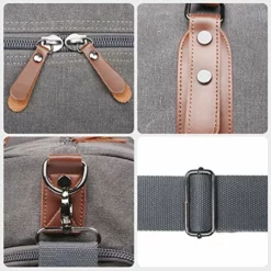 Oflamn Large Duffle Bag Canvas Leather Weekender Overnight Travel Carry On Tote Bag With Shoe Compartment And Toiletry Bag (Grey) -TRAVELPRO Sales 61 nGCJt0KL