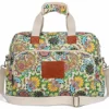 Malirona Canvas Overnight Bag Women Weekender Bag Carry On Travel Duffel Bag Floral Design (Flower)
