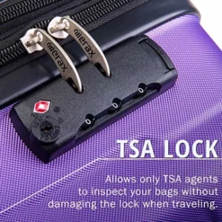 Merax Luggage Set Expandable 3 Piece Sets With TSA Lock, Lightweight Hardside Luggage With Spinner Wheels (Purple) -TRAVELPRO Sales 61dfWnJ5JWL