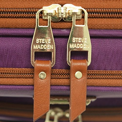 Steve Madden Designer Luggage Collection - Expandable 24 Inch Softside Bag - Durable Mid-sized Lightweight Checked Suitcase With 4-Rolling Spinner Wheels (Global Purple) 2 Steve Madden Designer Luggage Collection - Expandable 24 Inch Softside Bag - Durable Mid-sized Lightweight Checked Suitcase With 4-Rolling Spinner Wheels (Global Purple) - Image 2