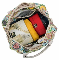 Malirona Canvas Overnight Bag Women Weekender Bag Carry On Travel Duffel Bag Floral Design (Flower) -TRAVELPRO Sales 61ij Y363CL