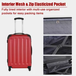 Goplus 3Pcs Luggage Set, Hardside Travel Rolling Suitcase, 20/24/28 Rolling Luggage Upright, Hardshell Spinner Luggage Set With Telescoping Handle, Coded Lock Travel Trolley Case (Wine) -TRAVELPRO Sales 71yj1Y3buXL