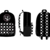 Fnaf Black With Checkered Print Backpack, Freddy Fazbear Camera Snapshot Logo, Black Five Nights At