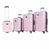 Betsey Johnson 4 Pieces Luggage Set - ABS+PC Hardside Lightweight Durable Rolling Suitcase With Spinner Wheels - Set Includes; 15", 20", 26", 30"
