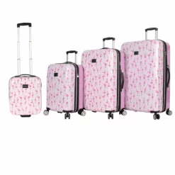 Betsey Johnson 4 Pieces Luggage Set - ABS+PC Hardside Lightweight Durable Rolling Suitcase With Spinner Wheels - Set Includes; 15", 20", 26", 30"