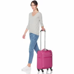 AmazonBasics Lightweight Luggage, Softside Spinner Travel Suitcase With Wheels - 22 Inch, Pink -TRAVELPRO Sales 81KMTJgW0GL