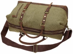 Duffel Bag, Berchirly 21" Large Canvas Leather Travel Sports Gym Bag Toiletry Bag Shoulder Carryon Luggage For Men Women - Army Green -TRAVELPRO Sales 81YXGrx4FaL