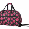 Betsey Johnson Luggage Designer Pattern Suitcase Wheeled Duffel Carry On Bag (Paris Love) (One Size, Covered Roses)