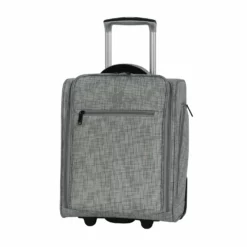 It Luggage 17.1" Stitched Squares 2 Wheel Underseat Tote, Flint Grey