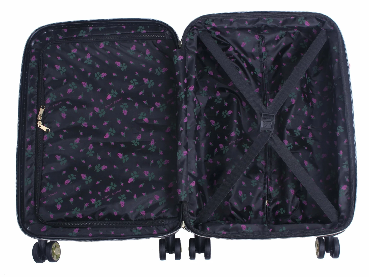 Betsey Johnson 26 Inch Checked Luggage Collection - Expandable Scratch Resistant (ABS + PC) Hardside Suitcase - Designer Lightweight Bag With 8-Rolling Spinner Wheels (Stripe Floral Hummingbird) 5 Betsey Johnson 26 Inch Checked Luggage Collection - Expandable Scratch Resistant (ABS + PC) Hardside Suitcase - Designer Lightweight Bag With 8-Rolling Spinner Wheels (Stripe Floral Hummingbird) - Image 5