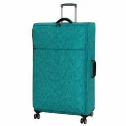It Luggage 34.4" Stitched Squares Lightweight Case, Aqua Blue