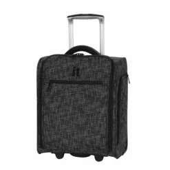 It Luggage 17.1" Stitched Squares 2 Wheel Underseat Tote, Black