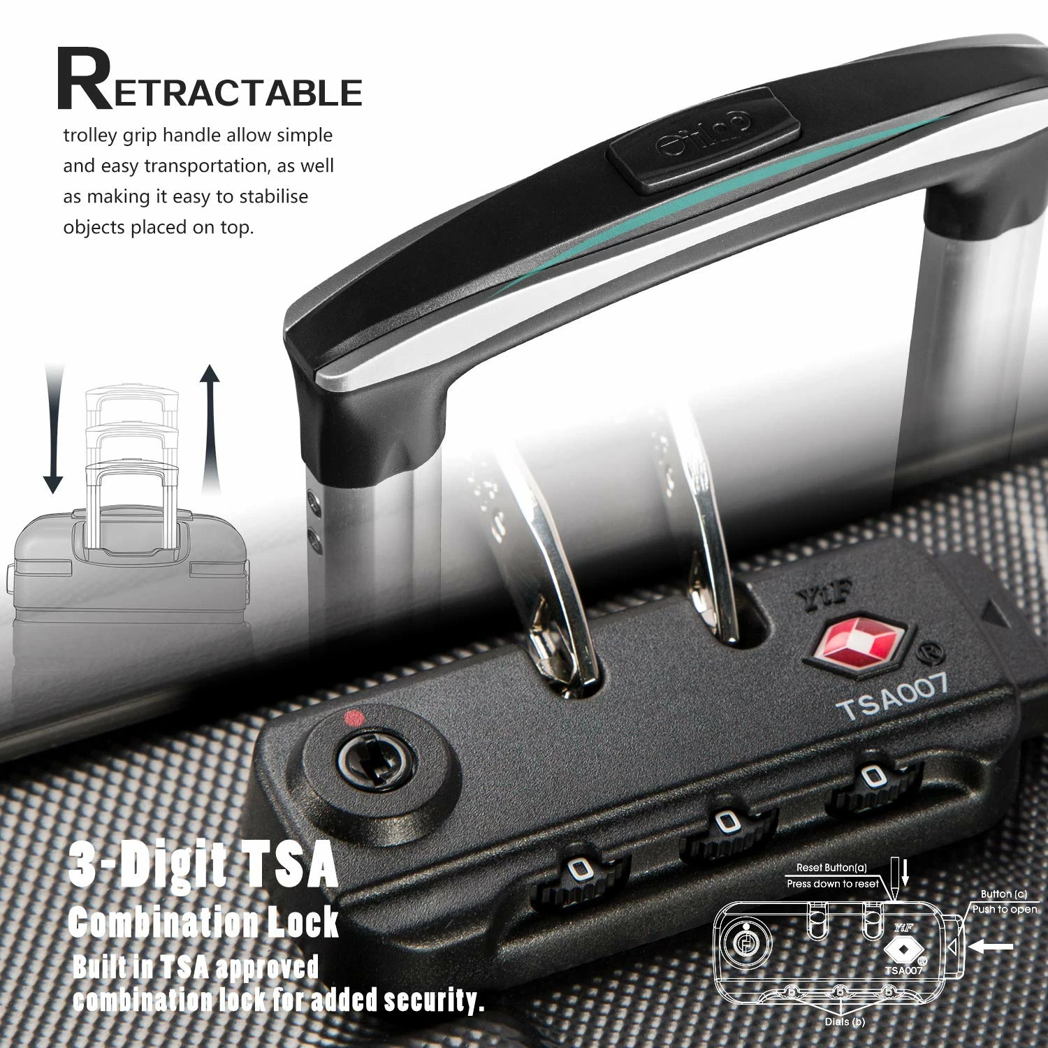 Coolife Luggage 3 Piece Set Suitcase Spinner Hardshell Lightweight TSA Lock 4 Piece Set (Sakura Pink) 4 Coolife Luggage 3 Piece Set Suitcase Spinner Hardshell Lightweight TSA Lock 4 Piece Set (Sakura Pink) - Image 4