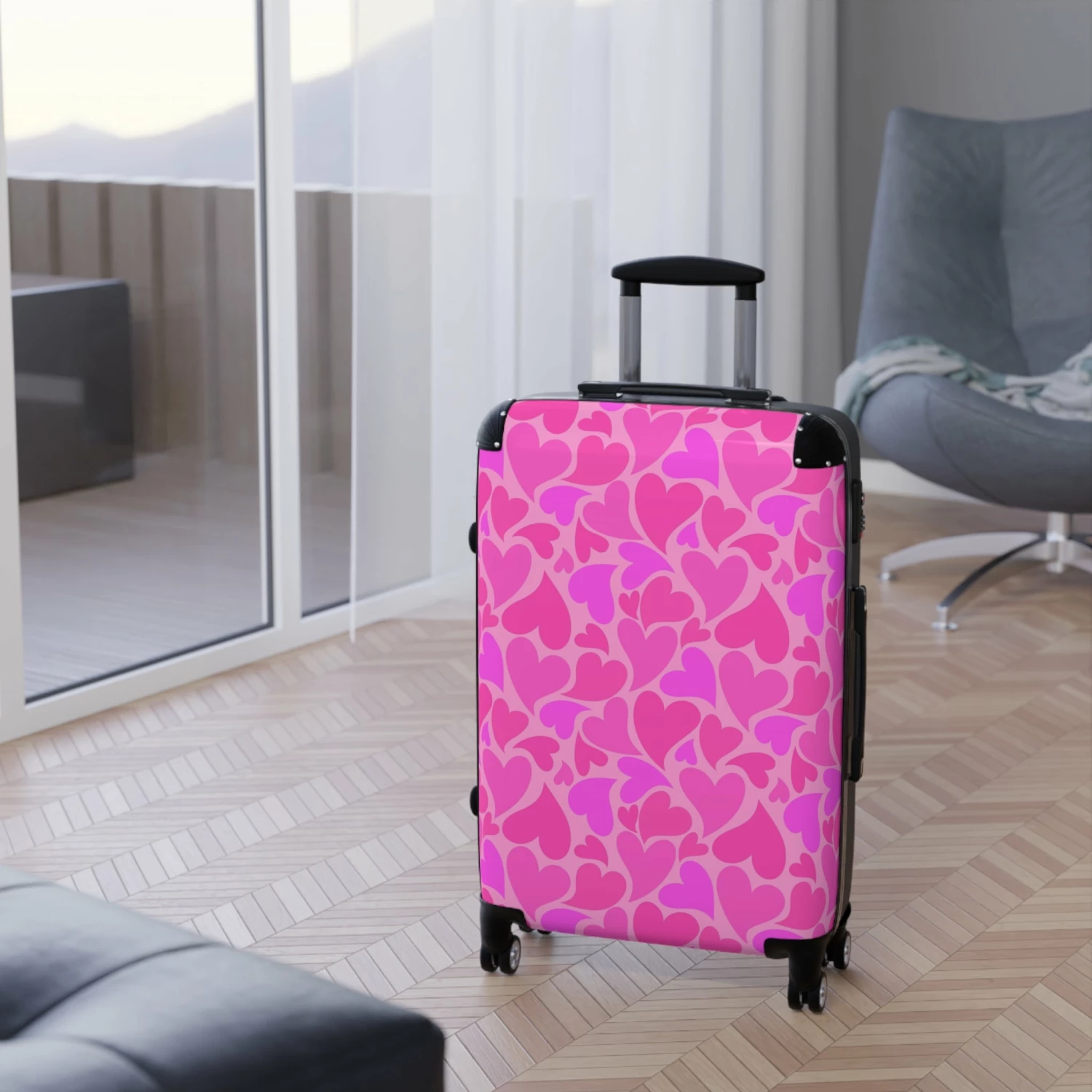 LFO - Pink Fluff Heart Shape - Suitcase 5 LFO - Pink Fluff Heart Shape - Suitcase - Image 5