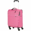 AmazonBasics Lightweight Luggage, Softside Spinner Travel Suitcase With Wheels - 22 Inch, Pink