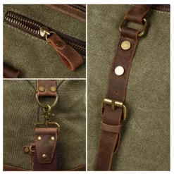 Duffel Bag, Berchirly 21" Large Canvas Leather Travel Sports Gym Bag Toiletry Bag Shoulder Carryon Luggage For Men Women - Army Green -TRAVELPRO Sales 91g5 kGGUbL