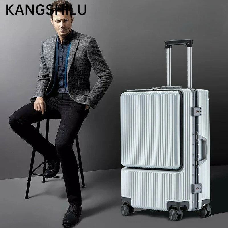 KANGSHILU Aluminum Frame 20 Inches Travel Suitcases Universal Wheel 4 KANGSHILU Aluminum Frame 20 Inches Travel Suitcases Universal Wheel - Image 4
