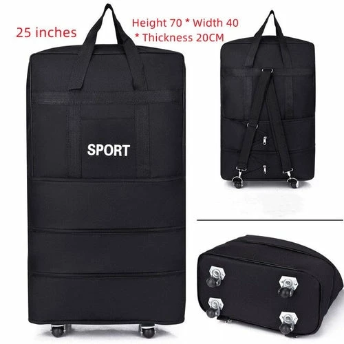 Luggage Bag With Wheels Expandable Folding Oxford Trolley Suitcase 8 Luggage Bag With Wheels Expandable Folding Oxford Trolley Suitcase - Image 8