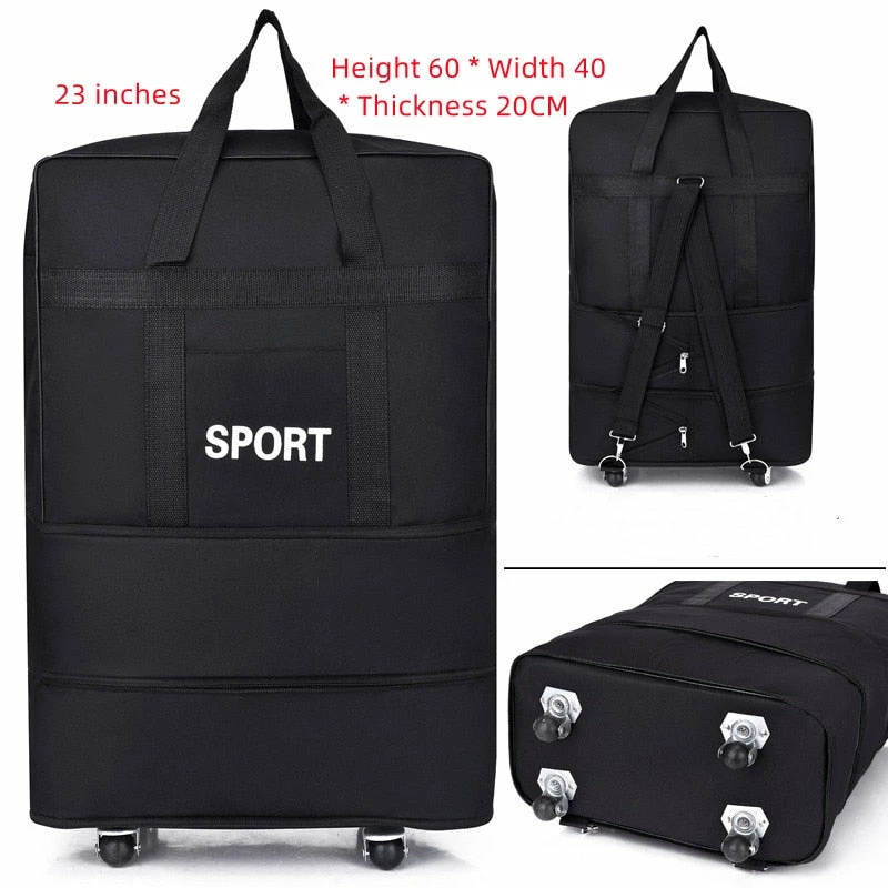 Luggage Bag With Wheels Expandable Folding Oxford Trolley Suitcase 3 Luggage Bag With Wheels Expandable Folding Oxford Trolley Suitcase - Image 3