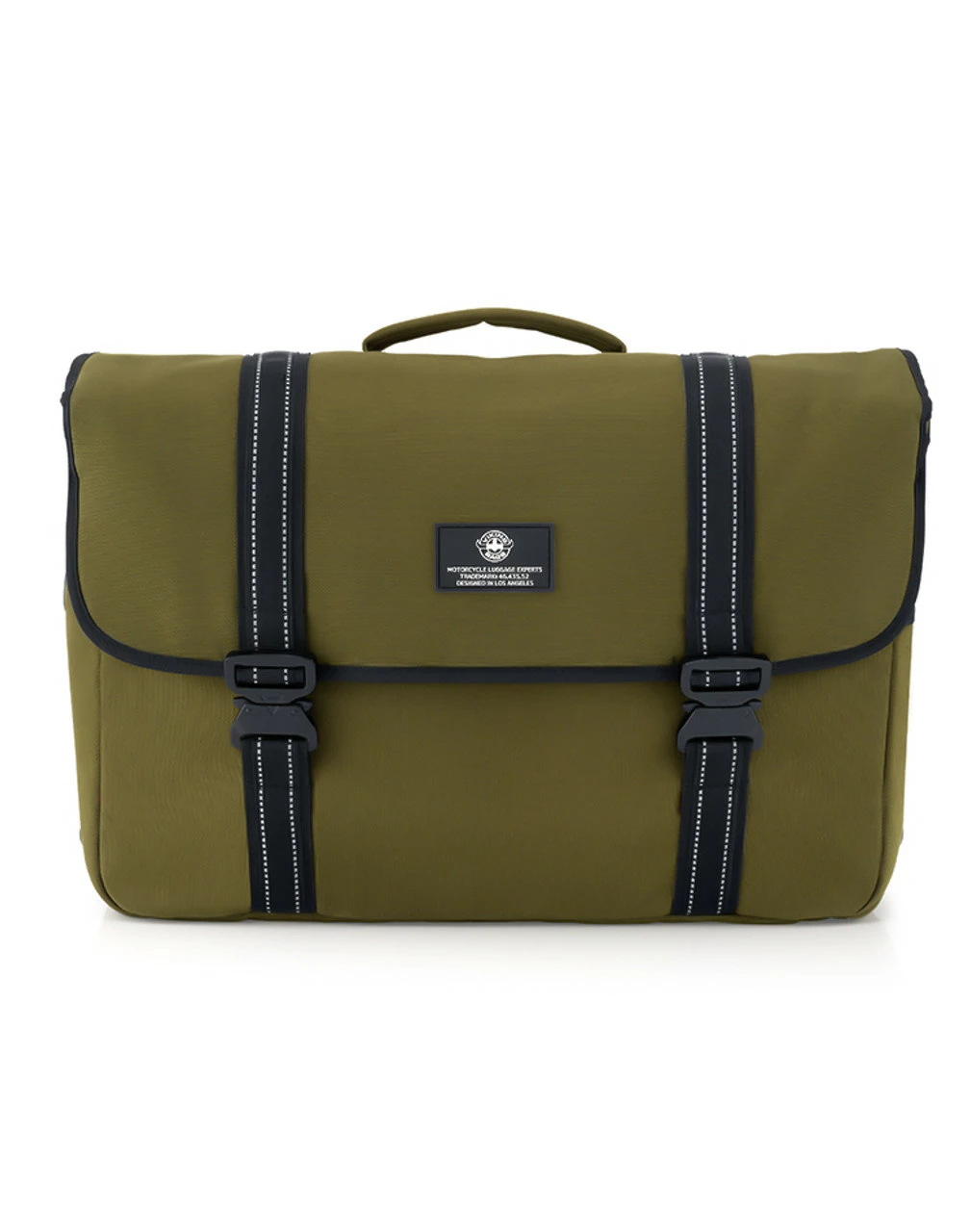 Viking Duo-tone Medium Motorcycle Messenger Bag Green/Black 3 Viking Duo-tone Medium Motorcycle Messenger Bag Green/Black - Image 3