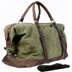Canvas Leather Travel Bags | Bag Men Vintage Weekend Canvas - Vintage