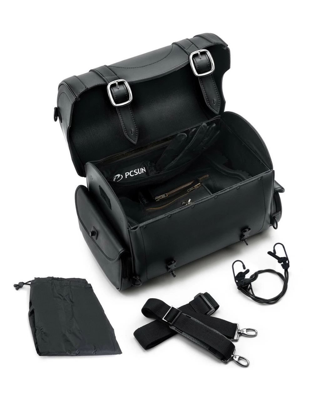 Viking Century Medium Leather Motorcycle Roll Bag 3 Viking Century Medium Leather Motorcycle Roll Bag - Image 3