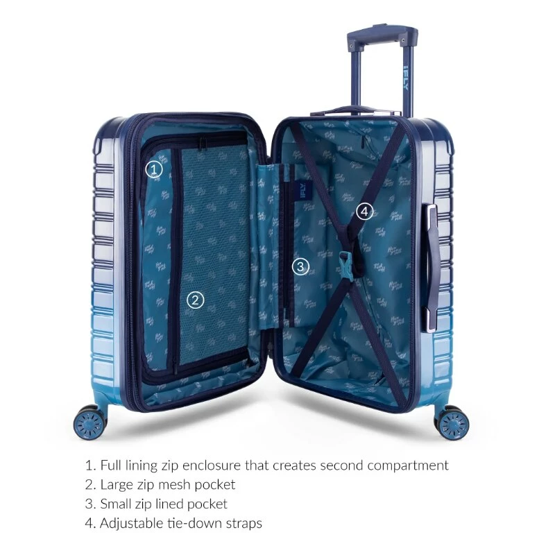 IFLY Hardside Fibertech Carry On Luggage 20", Sunny Sky| | 2 IFLY Hardside Fibertech Carry On Luggage 20", Sunny Sky| | - Image 2