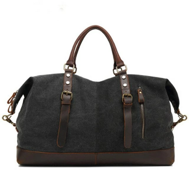 2018 New Canvas Leather Men Travel Bags Carry On Luggage Bags Men Duffel Bags High Capacity 2 2018 New Canvas Leather Men Travel Bags Carry On Luggage Bags Men Duffel Bags High Capacity - Image 2