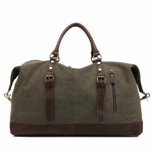 2018 New Canvas Leather Men Travel Bags Carry On Luggage Bags Men Duffel Bags High Capacity 3 2018 New Canvas Leather Men Travel Bags Carry On Luggage Bags Men Duffel Bags High Capacity - Image 3