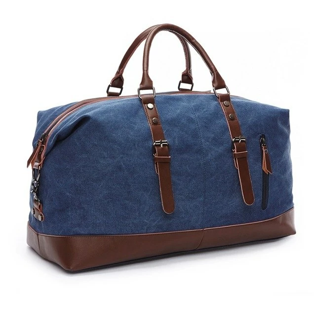 Canvas Travel Bag Men Leather Handbag Male Carry On Luggage Duffel Bags Women Overnight Big 2 Canvas Travel Bag Men Leather Handbag Male Carry On Luggage Duffel Bags Women Overnight Big - Image 2