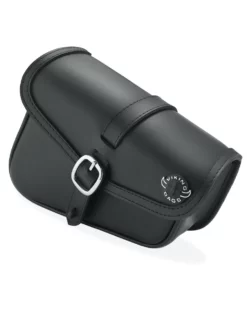 Viking Diablo Plain Leather Motorcycle Left Solo Bag For Harley Softail